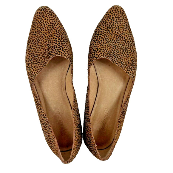 Madewell Flat Shoe Womens Lizbeth in Dotted Calf Hair Flat Size 8 Ballet Loafer - Picture 2 of 10